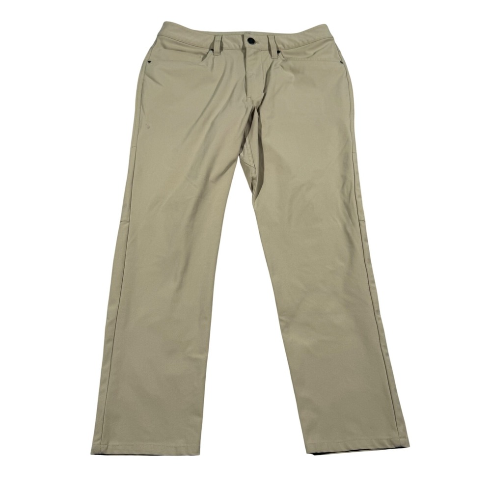 Lululemon ABC Pants Mens 30 Tan Khaki Stretch Straight Leg Tech Travel Pockets